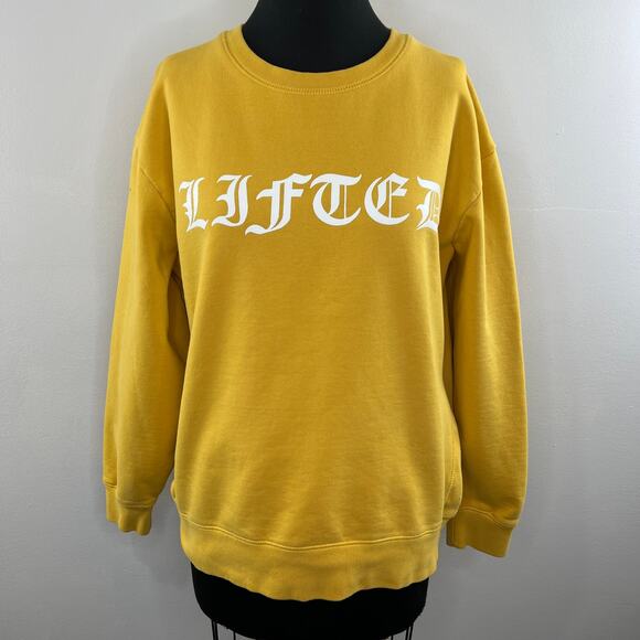 Original Favorites LIFTED Yellow Long Sleeve Crewneck Pullover Sweatshirt XL - Picture 1 of 9